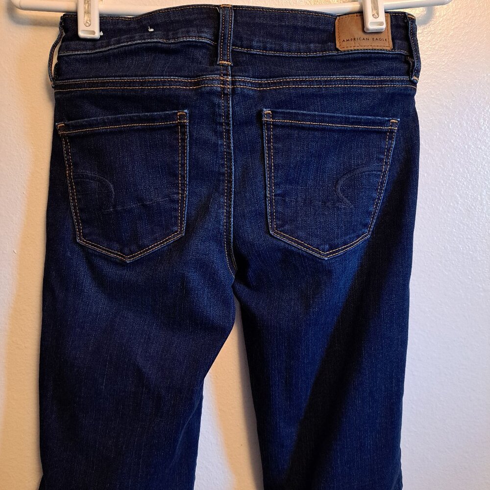 American Eagle Skinny Next Level Stretch Denim Jeans With Embroidered Pockets